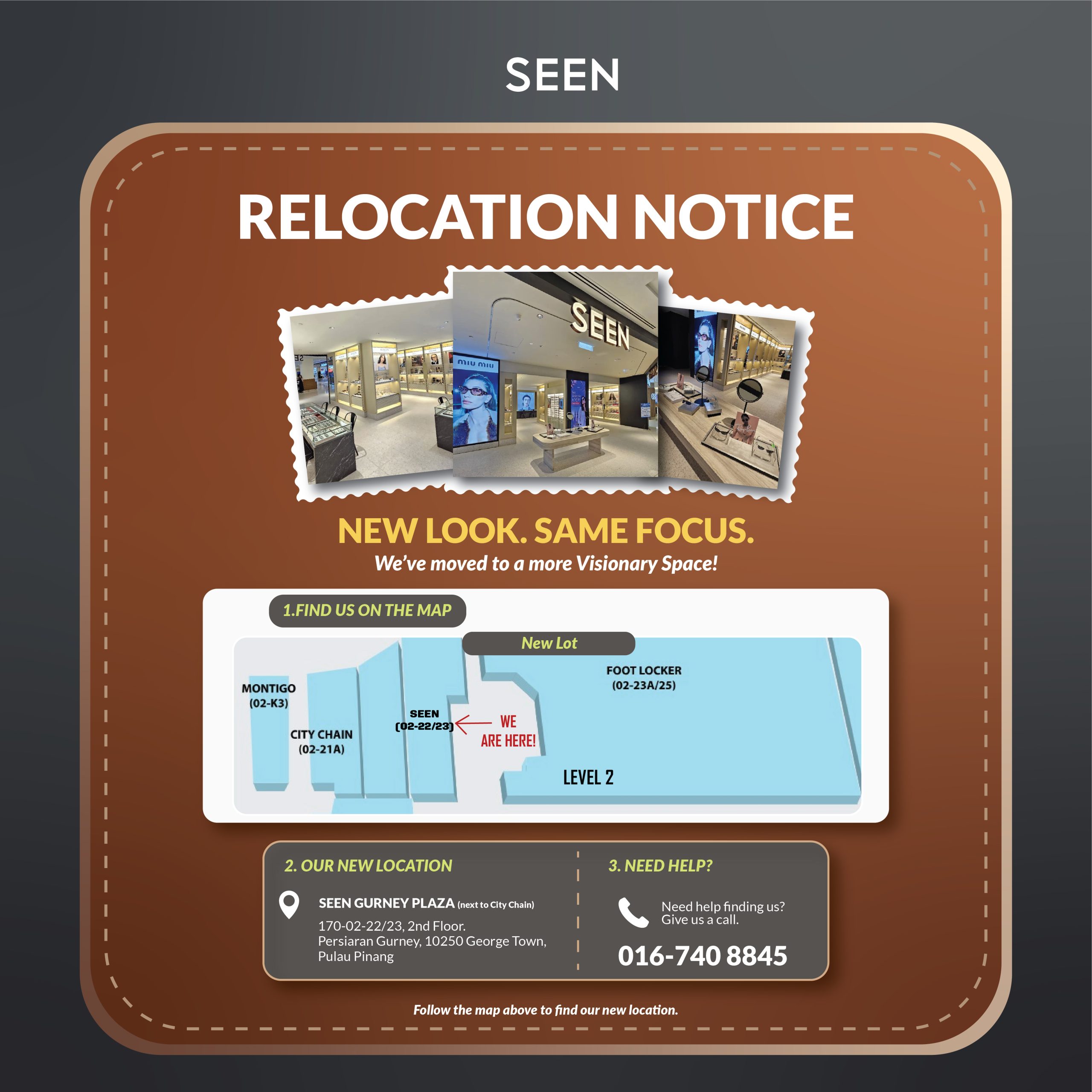 SEEN Eyewear Gurney Plaza Relocation