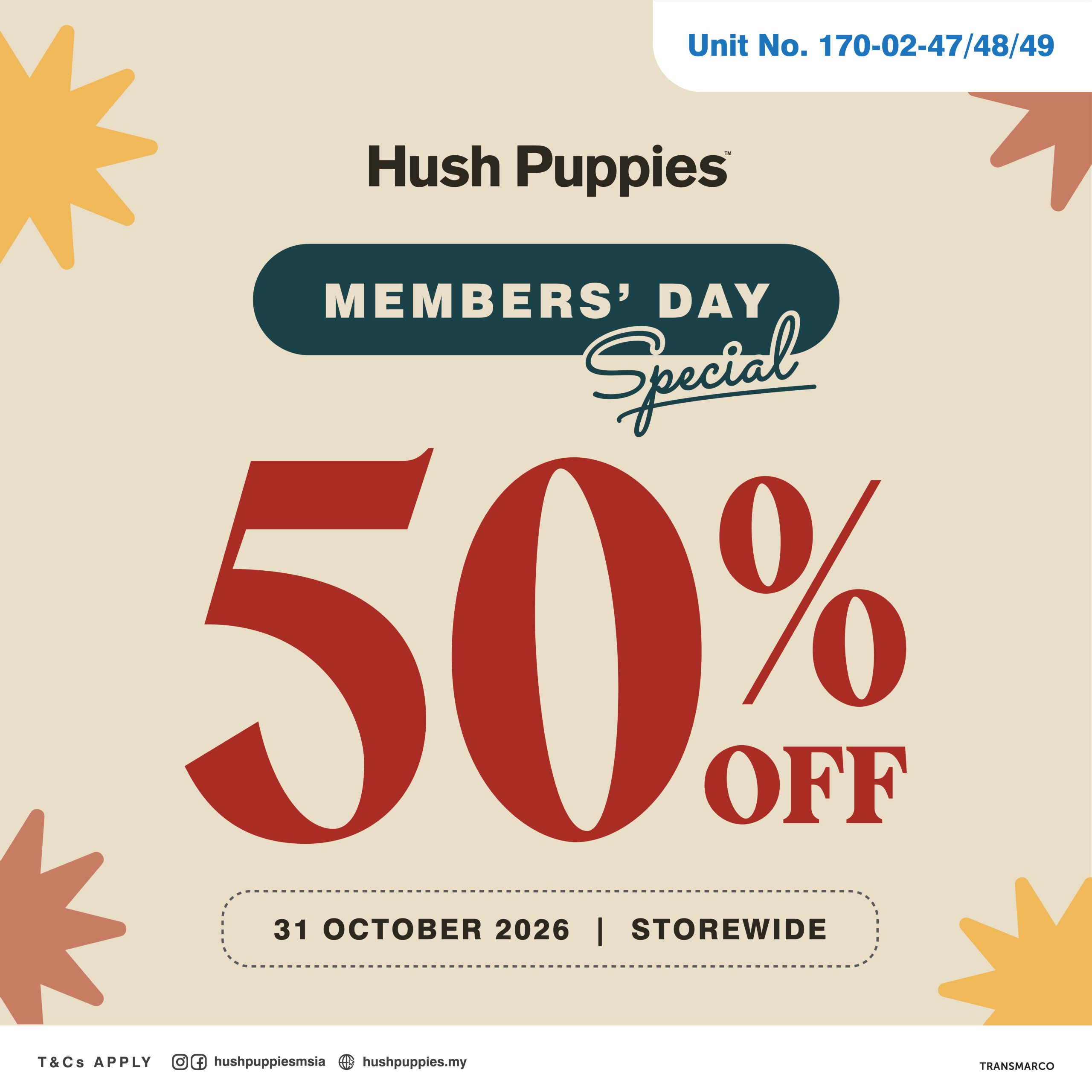 🎉 HUSH PUPPIES MEMBERS’ DAY SPECIAL! 🎉